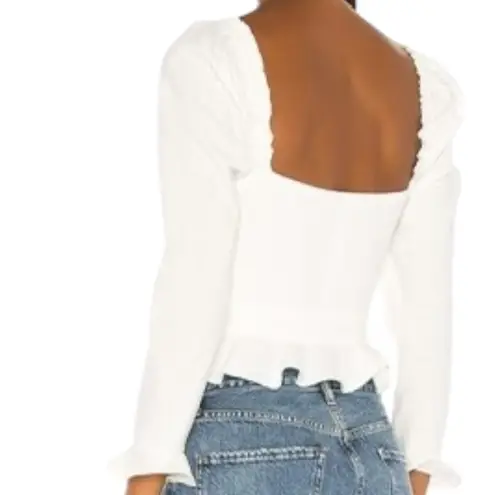 Majorelle NWT Corrie Long Sleeve Corset Top Ivory Size Small Coquette Milk Maid