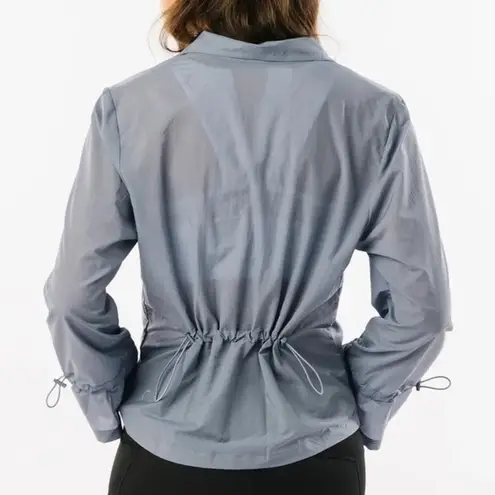 Zyia NWT  Active Drawstrings Lightweight Windbreaker Blue Gray Women’s Large New