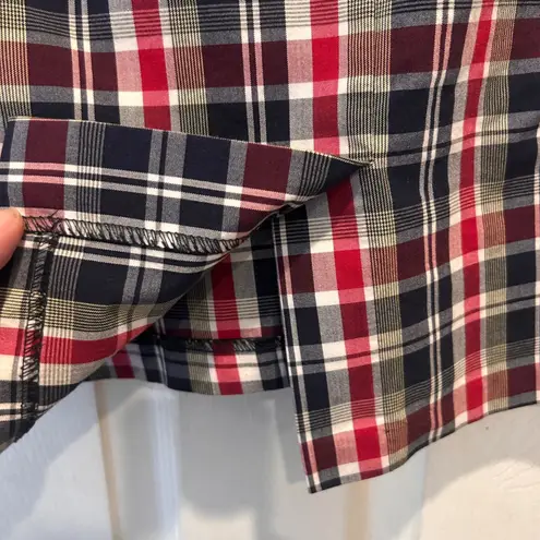 Zinc Plaid Mini Skirt Juniors Size 13 Red Blue White Cute Pocket Detail Y2K