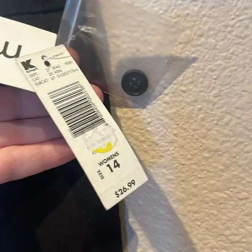 Attention New Women’s Mid Rise Modern Fit Black Slacks Unlined Size 14 NWT