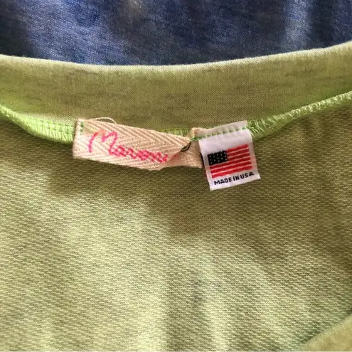 Maroni NWOT Women’s Lime And Blue Tie Dye VNeck Oversized Tee SM Green