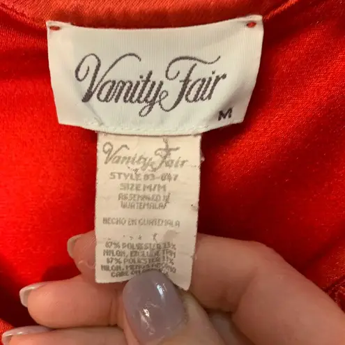 Vanity Fair Velour Red 1/2 Zip Robe Sz Medium