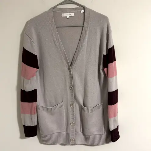 Chinti & Parker Verona Wool & Cashmere Blend Cardigan Small pre owned stripe Gray