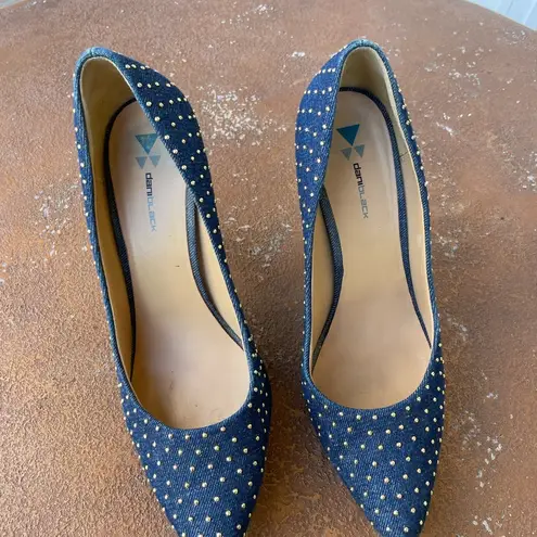 Nordstrom Dani black denim studded heels