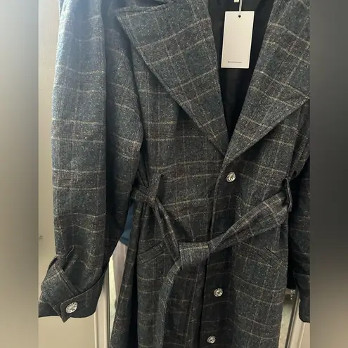 Lovers + Friends Plaid puff sleeve trench coat