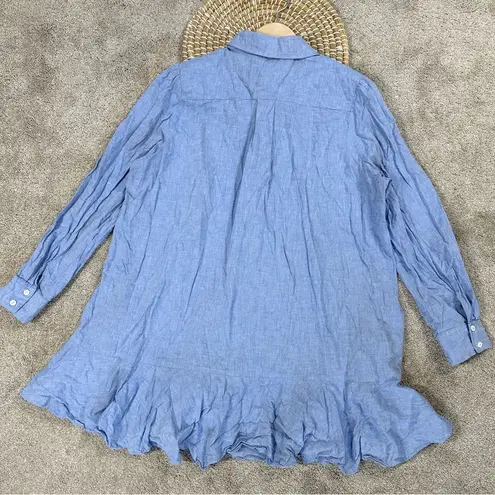 Tuckernuck NWOT Women’s Cotton Linen Chambray Callahan Shirt Dress in Blue XXL