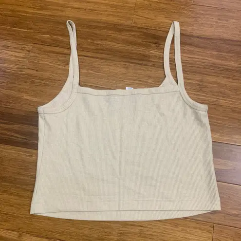 Parade Ribbed Tank Top Womens Size XL Cream Sleeveless Casual Everyday Layering Tan