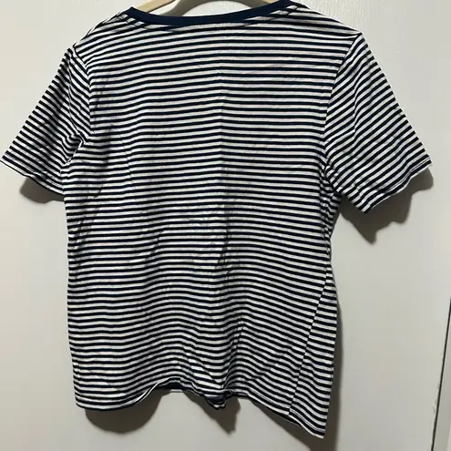 Ella Moss  Navy and White Striped Top