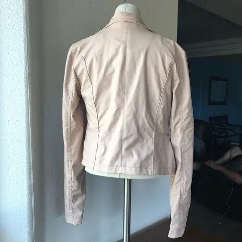 New Look  faux leather moto jacket light pink street wear feminine size S