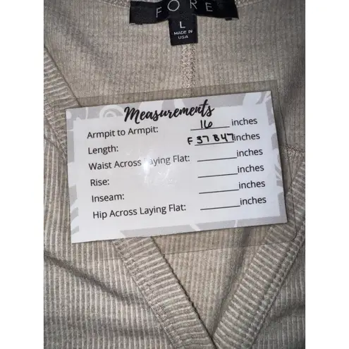 FORE Button Front Duster Cardigan Long Sleeve Pockets Knit Beige Women's Size L Tan Size L