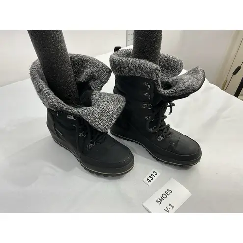 Womans Cougar Layne Snow Boots 8 M Black Lace Up Lined Waterproof