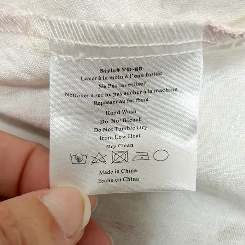 V Chapman The Valentina English Rose Ivory Pink Floral Strapless Midi Dress 14