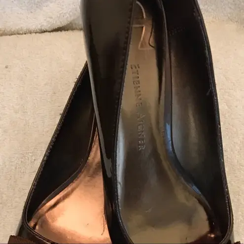 Etienne Aigner Brown Wedge open toe shoe size 7.5
