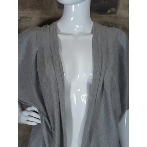 HYX Cardigan Sweater Open Front Batwing 3/4 Sleeve Woman's Draping Gray Size L
