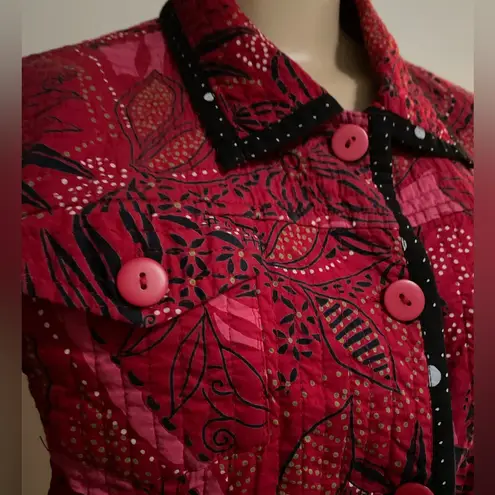 Pour Elle Quilted jacket in 100% soft washed cotton reverses Black Size M