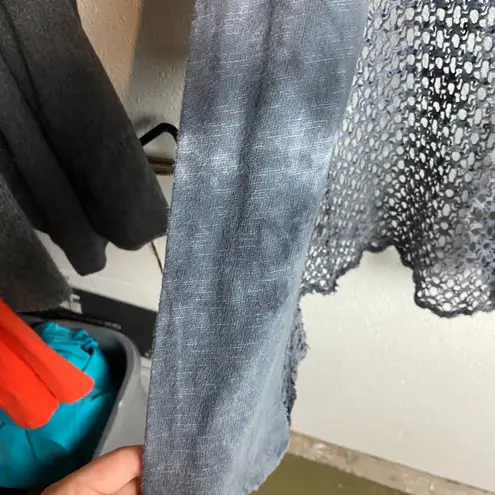 T Party Fashion T Party Size Small Cardigan Sweater Crocheted Open Knit Grey Ombre Whimsigoth