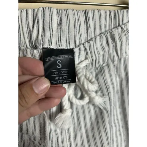 Aloha Women's White and Blue Striped Cotton Flowy Quick Dry Beach Pants Sz Small