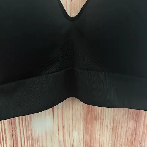 Avia Black Medium Support Molded Plunge Sports Bra