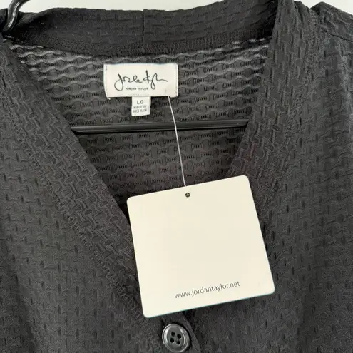Jordan Taylor Swim Coverup Size Large NWT Black Textured Tunic Beach Vacation