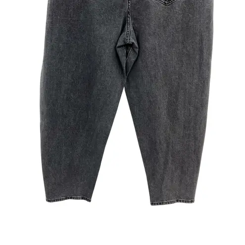 Eloquii The Barrel Leg Jean High Rise Denim Vintage Black Plus Size 16