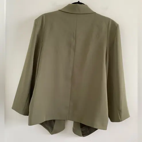 Quince Olive Green Stretch Crepe Women's Open Blazer Size Large