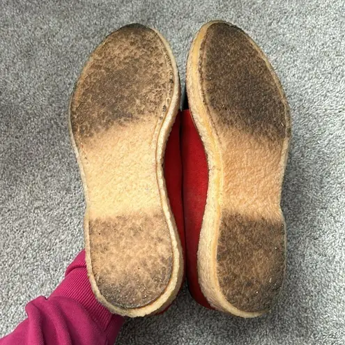 ADIEU LOAFERS SIZE 43. Red and black leather suede