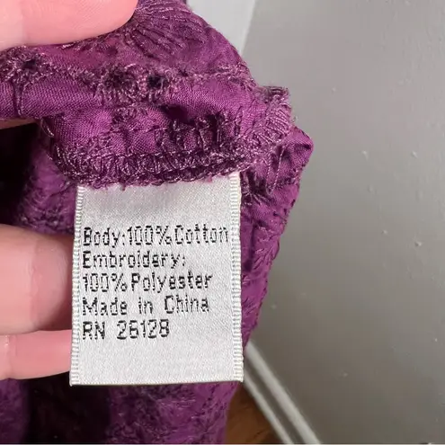 Talbots  Cover Up Dress Purple Eyelet Lace M