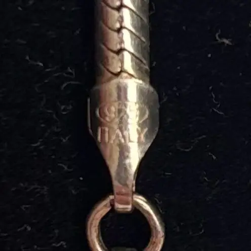 Navajo TS Sterling Silver Dichroic Glass Multicolor Pendant & Necklace Italy 925 Blue