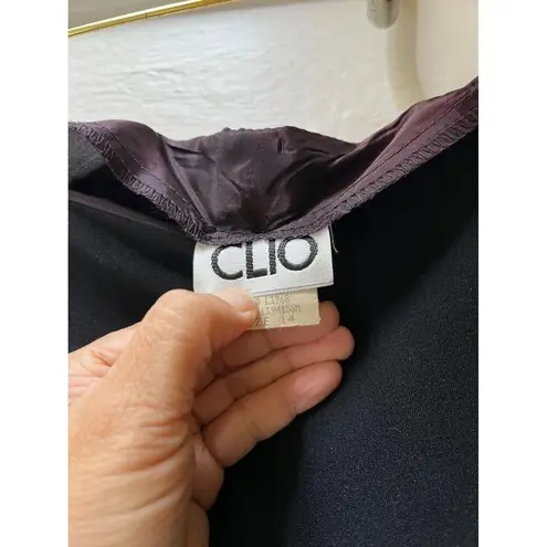 Vintage 90s Clio black boho Indian floral embroidered leg capri pants Size 14