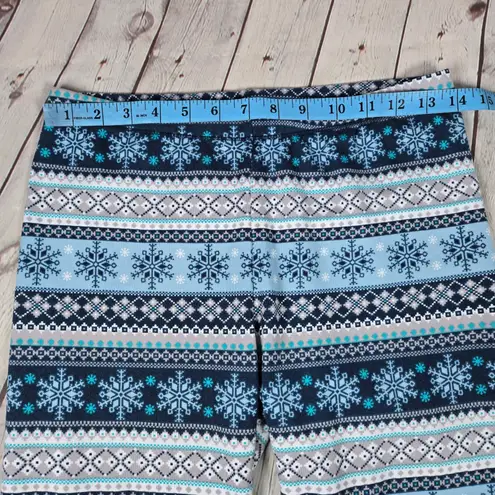 Cuddl Duds ClimateRight by Snowflake Fair Isle Pajama Set S Blue