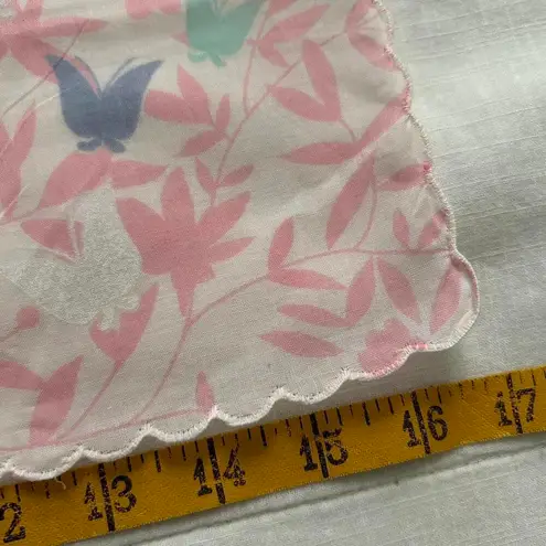 Pink scalloped edge floral bird print bandana 0492