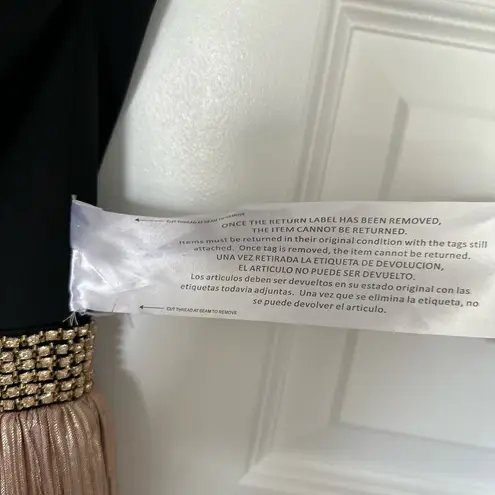 Mac Duggal One-Shoulder Layered Metallic Ruffle Gown- NWT