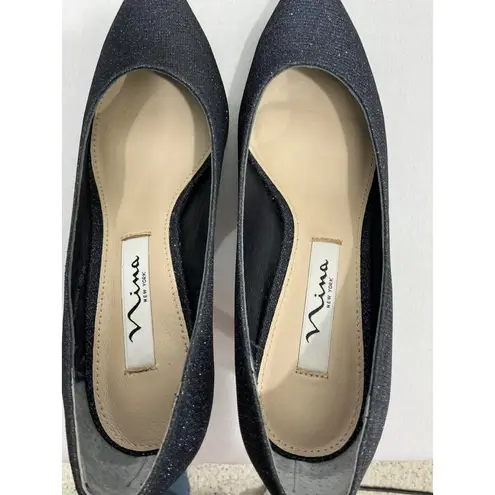 Womans Nina Ny 5 W Blue Sparkly Sequins Pumps