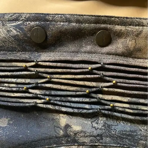 Coldwater Creek Dark Floral Denim Button up Jacket Long Sleeve size 8