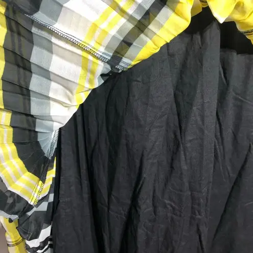 Free People  Poly Organza Maxi Dress Fit & Flare Striped Pleated Multicolor sz M