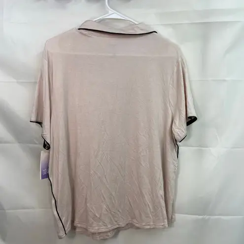 Stars Above NEW women's nude pink collared button down soft lounge pajama top XL