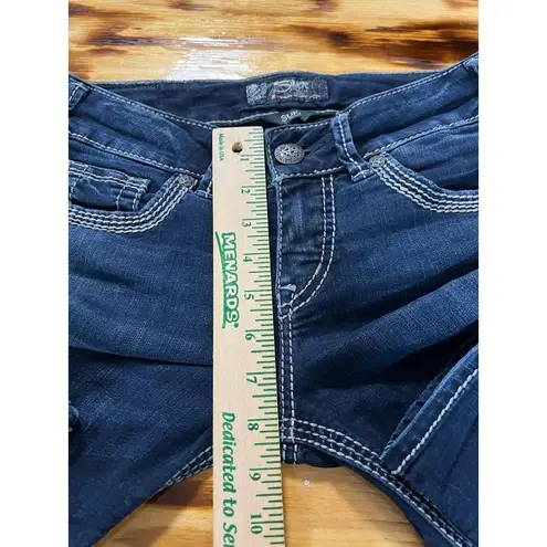 Silver Jeans Suki Capri Denim Cropped Jeans Size W26 Stretch Preppy City Party