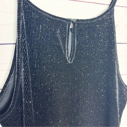 Wild Fable  Black Rainbow Glitter Sleeveless Mini Dress Size Large