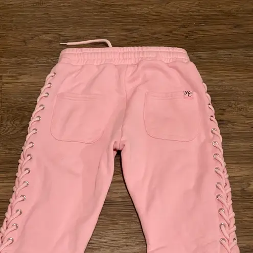 Hidden Cult Lace Up Wynn Sweat Pants Bubblegum Pink Size X Small