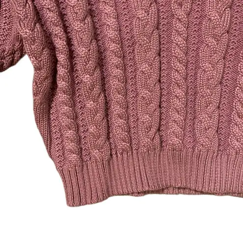 Love Tree  | Mauve Crop Ribbed Knit Chunky Sweater Dusty Rose Top Size Medium