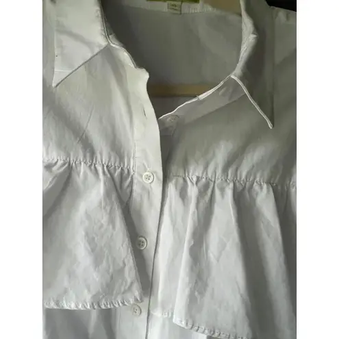 Gianni Bini  White Ruffled Sleeveless Top With Pom Pom Trim thumbnail 4