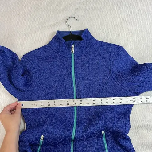 Spyder  Royal Blue Major Cable Knit Stryke Full Zip Jacket thumbnail 3