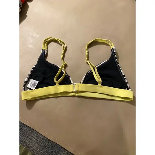 Mossimo Stripe Triangle Bikini Top Large Swimsuit Swim Yellow Black Size undefined