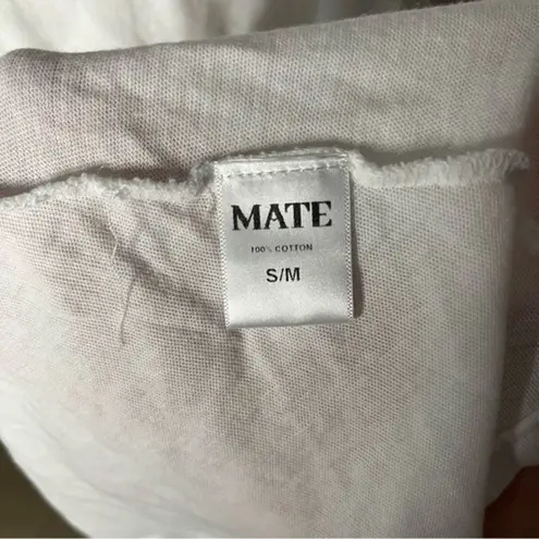 Mate the Label NWOT White Long Sleeve Raglan Sisterhood Tattoo Flowy Top sz S/M