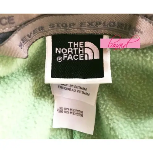 The North Face TKA 100 Full Zip Fleece Jacket Lime Green Fuzzy Teddy Warm Coat