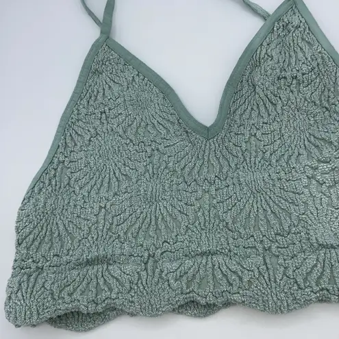 Free People NEW!  Intimately Size XS/S Love Letter Bralette Blue Surf Blue Green