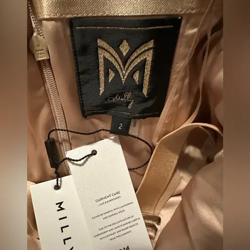 Milly Nira Floral Embroidered Off-Shoulder Midi Dress Size 2 NWT