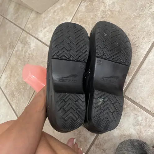 Dansko phoebe 9.5-10 Leather Clogs Women's Shoes Black Comfort Slip On Walking