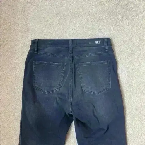 Kut From The Kloth  black button front Donna high rise fab ab ankle skinny jeans