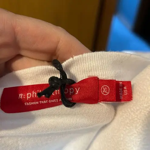 🆕 n: philanthropy Harlow distressed BFF white tshirt XS BIN G